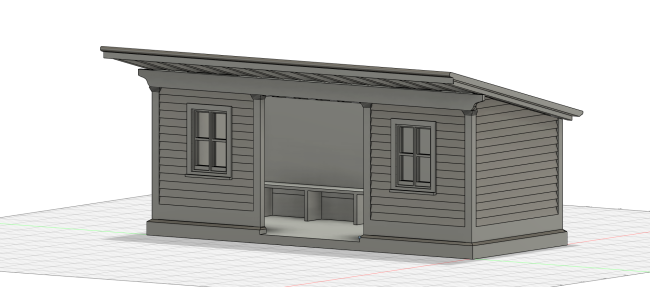 3D rendering of SER waiting shelter model