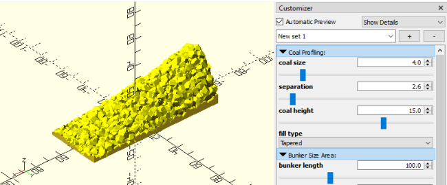 Tapered coal load