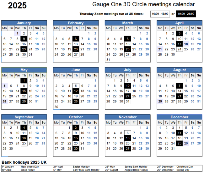 Gauge 1 3D Circle Zoom calendar 2025